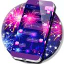 Neon Fireworks SMS Theme APK