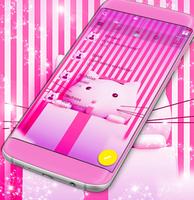 Cute Pink Kitty SMS Theme Affiche