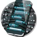 Turquoise Grey Metal SMS Theme APK