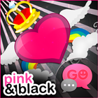 GO SMS Pro Pink&Black Theme icône