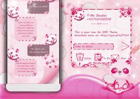 Pink Pandas SMS Theme پوسٹر