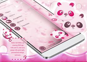 Pink Pandas SMS Theme syot layar 1