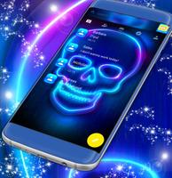 Neon SMS Skull Theme poster