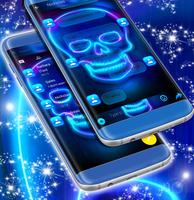 Neon SMS Skull Theme ảnh chụp màn hình 1