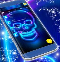 برنامه‌نما Neon SMS Skull Theme عکس از صفحه