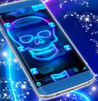 Neon SMS Skull Theme capture d'écran 3