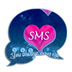 Rose Blue Theme GO SMS Pro