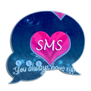 Roze Blauw Thema GO SMS Pro-APK