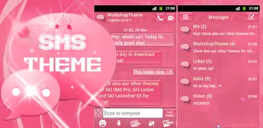 Pink Cute Sweet Theme GO SMS