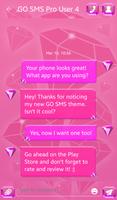 Pink Diamonds for GO SMS capture d'écran 2