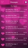 Pink Love HD for GO SMS capture d'écran 2