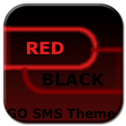 GO SMS Theme Dark Red Black आइकन