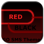 GO SMS Tema Rojo oscuro Negro