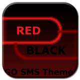GO SMS Theme Dark Red Black icône