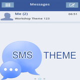 White Blue Theme GO SMS icon