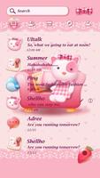 GO SMS PRO PINK KITTY THEME ảnh chụp màn hình 1