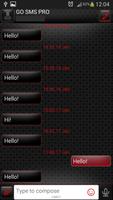 GO SMS Black Red Theme capture d'écran 1