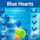 GO SMS Blue Hearts Theme icône