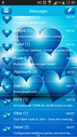 GO SMS Blue Hearts Theme Affiche
