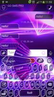 GO SMS Purple Laser الملصق