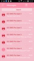 Pink Bow SMS Theme 스크린샷 1