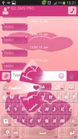 GO SMS Pink Hearts capture d'écran 1
