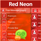 GO SMS Red Neon icono