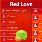 GO SMS Red Love icône