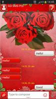 GO SMS Red Rose الملصق