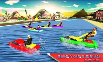 Water Jet Ski Race & Shark screenshot 1