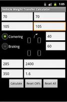 Vehicle Weight Transfer Calc capture d'écran 1