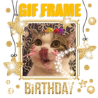 Birthday GIF Photo Frame with Blur أيقونة