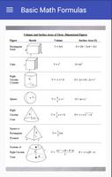 Basic Math Formulas capture d'écran 1