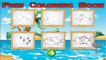 Livre de coloriage de poisson pour les enfants Affiche