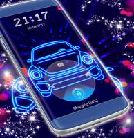 Neon Car Lock Screen الملصق