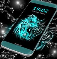 Neon Locker Tiger Theme স্ক্রিনশট 3