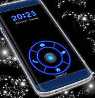 Neon Blue Lock Screen syot layar 2