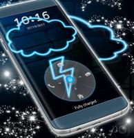 برنامه‌نما Neon Cloudy Locker Theme عکس از صفحه