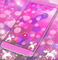 Cute Pink Unicorn Locker Theme تصوير الشاشة 3