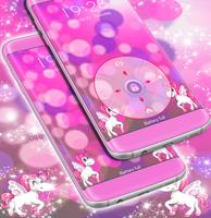 Cute Pink Unicorn Locker Theme تصوير الشاشة 1