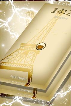 Golden Paris Tower Locker Theme screenshot 1