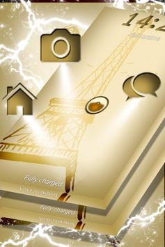 Golden Paris Tower Locker Theme screenshot 2