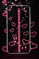 Zipper Lock Screen Neon Affiche