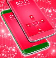 Pink Hearts Lockscreen Theme capture d'écran 1