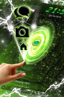 Starry Green Galaxy Locker Theme Cartaz