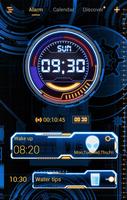 Technology Go Clock Theme Affiche