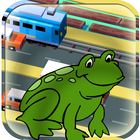 Frog jump cross road ikona