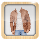 Man Leather Jacket Photo Suit icône