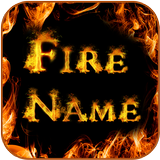 Name Fire Text ícone