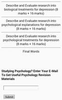 برنامه‌نما AQA Psychology Depression Free عکس از صفحه